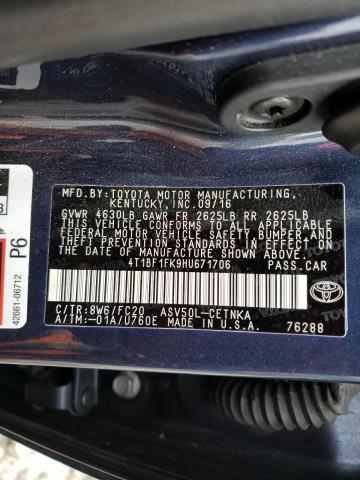 Photo 11 VIN: 4T1BF1FK9HU671706 - TOYOTA CAMRY LE 