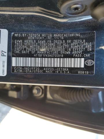 Photo 11 VIN: 4T1BF1FK9HU705918 - TOYOTA CAMRY LE 