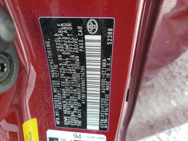 Photo 11 VIN: 4T1BF1FK9HU714795 - TOYOTA CAMRY LE 