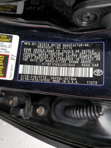 Photo 11 VIN: 4T1BF1FKXCU057644 - TOYOTA CAMRY 