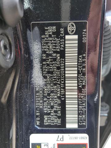 Photo 12 VIN: 4T1BF1FKXCU086822 - TOYOTA CAMRY 