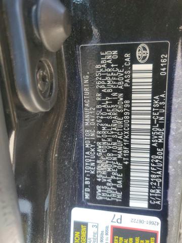 Photo 11 VIN: 4T1BF1FKXCU089798 - TOYOTA CAMRY BASE 