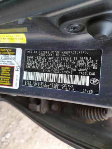 Photo 9 VIN: 4T1BF1FKXCU129345 - TOYOTA CAMRY BASE 