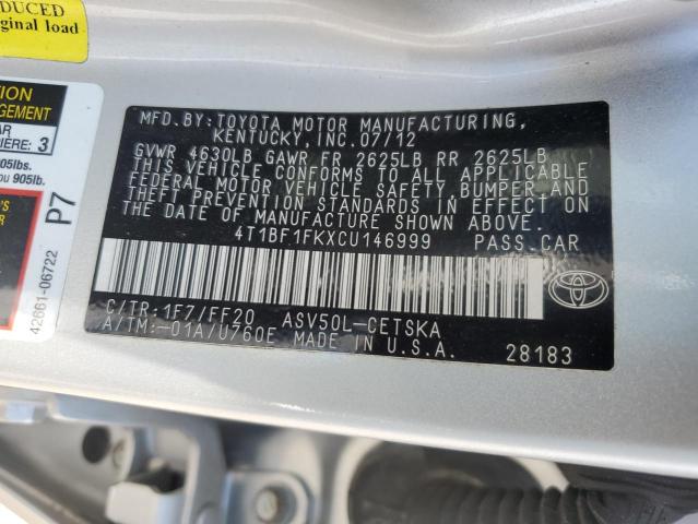 Photo 11 VIN: 4T1BF1FKXCU146999 - TOYOTA CAMRY BASE 