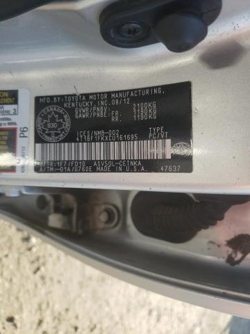 Photo 11 VIN: 4T1BF1FKXCU161695 - TOYOTA CAMRY BASE 