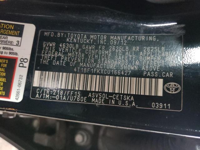 Photo 11 VIN: 4T1BF1FKXCU166427 - TOYOTA CAMRY BASE 