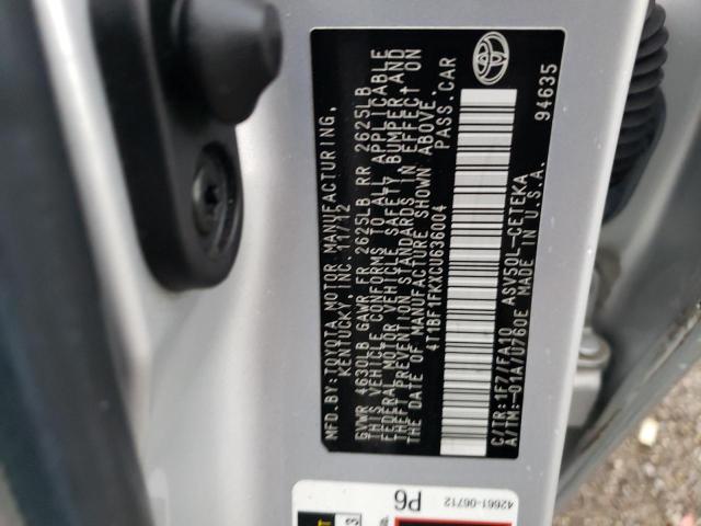 Photo 11 VIN: 4T1BF1FKXCU636004 - TOYOTA CAMRY BASE 