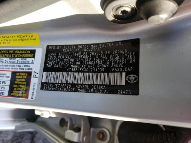 Photo 11 VIN: 4T1BF1FKXDU214039 - TOYOTA CAMRY L 