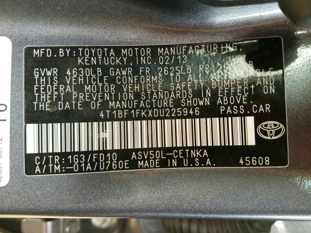 Photo 9 VIN: 4T1BF1FKXDU225946 - TOYOTA CAMRY L 