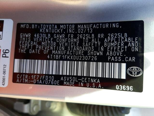 Photo 11 VIN: 4T1BF1FKXDU230726 - TOYOTA CAMRY L 