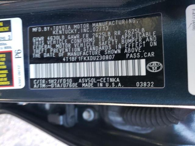 Photo 9 VIN: 4T1BF1FKXDU230807 - TOYOTA CAMRY L 