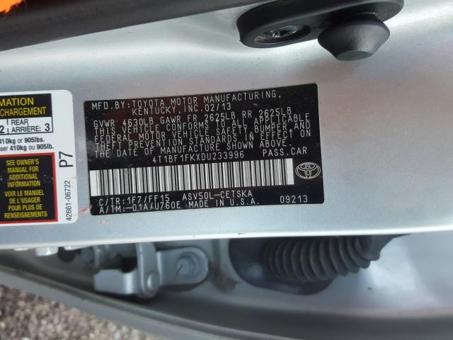 Photo 9 VIN: 4T1BF1FKXDU233996 - TOYOTA CAMRY L 