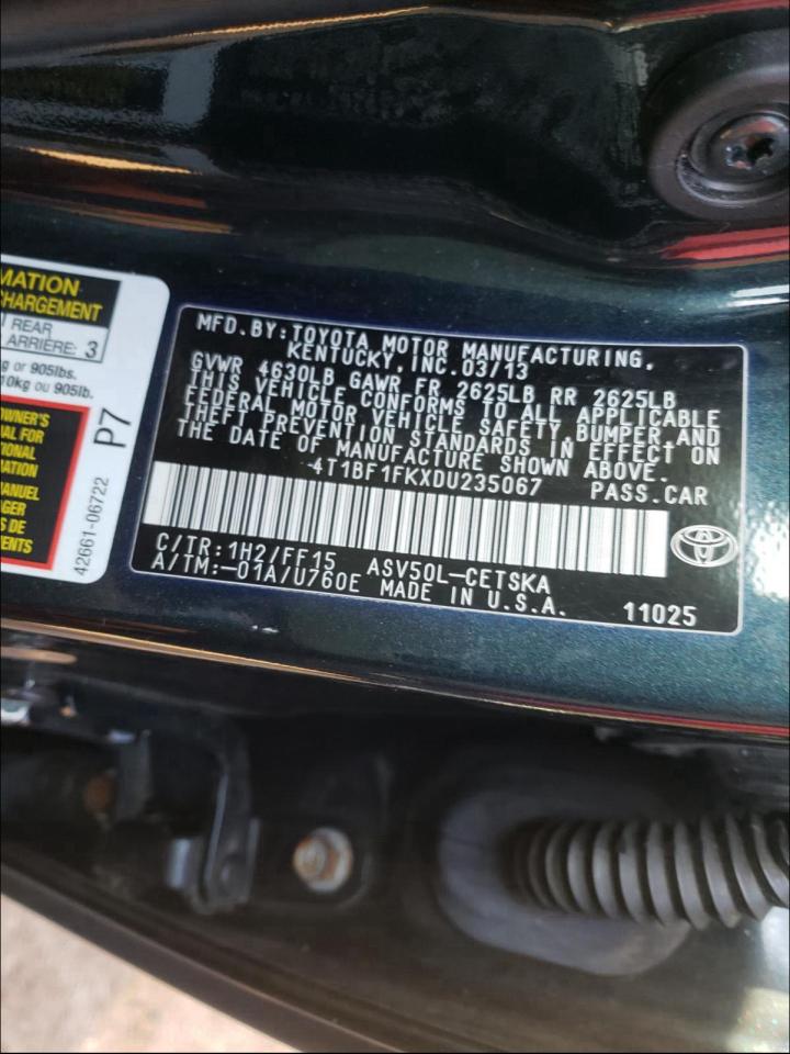 Photo 9 VIN: 4T1BF1FKXDU235067 - TOYOTA CAMRY L 