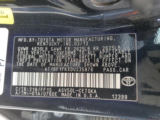 Photo 11 VIN: 4T1BF1FKXDU235876 - TOYOTA CAMRY 