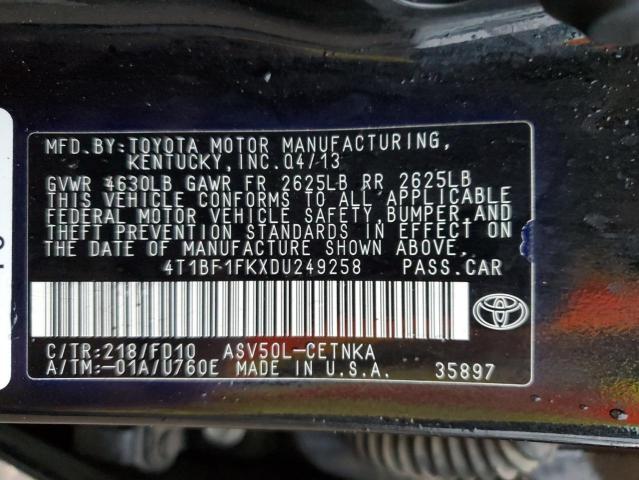 Photo 11 VIN: 4T1BF1FKXDU249258 - TOYOTA CAMRY 