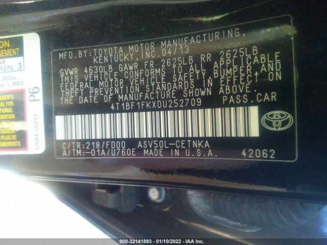 Photo 8 VIN: 4T1BF1FKXDU252709 - TOYOTA CAMRY 