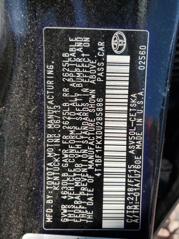 Photo 12 VIN: 4T1BF1FKXDU285886 - TOYOTA CAMRY SOLA 