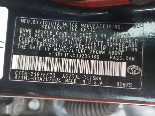 Photo 9 VIN: 4T1BF1FKXDU286066 - TOYOTA CAMRY L 