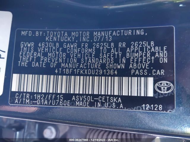 Photo 8 VIN: 4T1BF1FKXDU291364 - TOYOTA CAMRY 