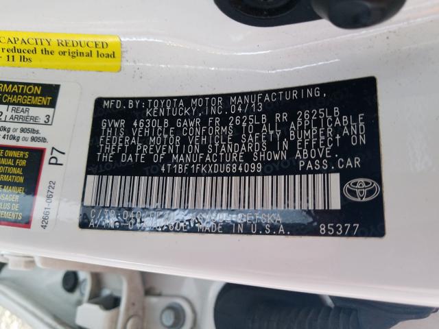 Photo 9 VIN: 4T1BF1FKXDU684099 - TOYOTA CAMRY L 