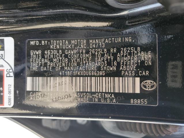 Photo 11 VIN: 4T1BF1FKXDU686385 - TOYOTA CAMRY 