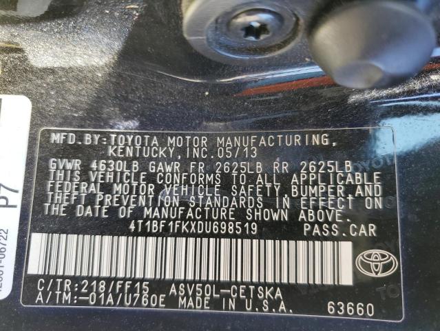 Photo 9 VIN: 4T1BF1FKXDU698519 - TOYOTA CAMRY L 