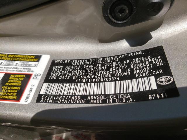 Photo 9 VIN: 4T1BF1FKXDU709874 - TOYOTA CAMRY L 