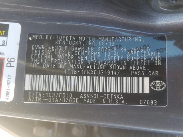 Photo 9 VIN: 4T1BF1FKXEU319147 - TOYOTA CAMRY L 