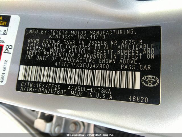 Photo 8 VIN: 4T1BF1FKXEU342900 - TOYOTA CAMRY 