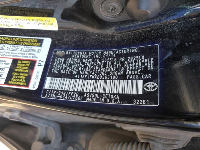 Photo 11 VIN: 4T1BF1FKXEU365190 - TOYOTA CAMRY L 