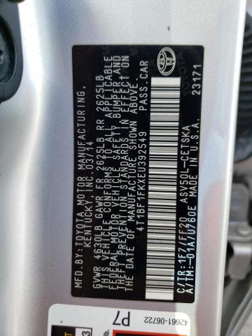 Photo 11 VIN: 4T1BF1FKXEU392549 - TOYOTA CAMRY L 