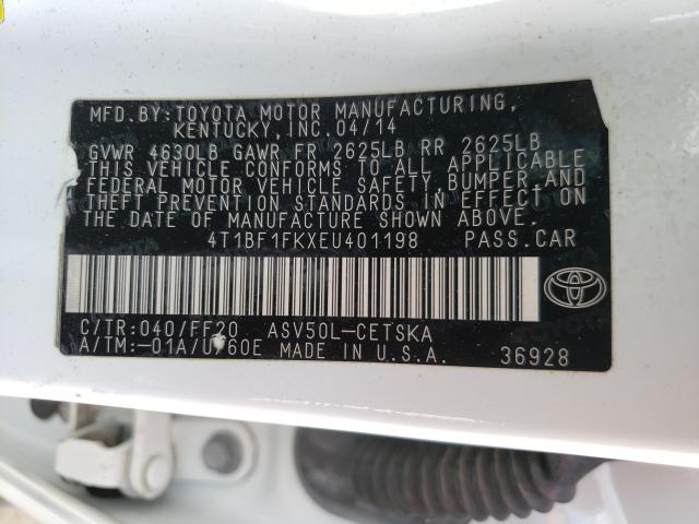 Photo 9 VIN: 4T1BF1FKXEU401198 - TOYOTA CAMRY L 