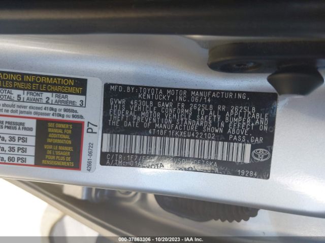 Photo 8 VIN: 4T1BF1FKXEU422102 - TOYOTA CAMRY 