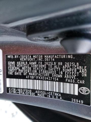 Photo 9 VIN: 4T1BF1FKXEU427154 - TOYOTA CAMRY L 