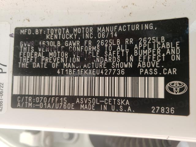 Photo 9 VIN: 4T1BF1FKXEU427736 - TOYOTA CAMRY L 