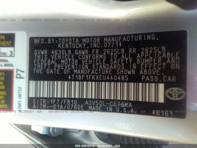 Photo 8 VIN: 4T1BF1FKXEU440485 - TOYOTA CAMRY 