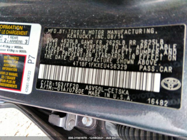 Photo 8 VIN: 4T1BF1FKXEU456329 - TOYOTA CAMRY 