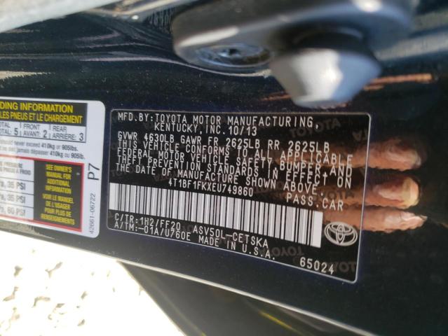 Photo 9 VIN: 4T1BF1FKXEU749860 - TOYOTA CAMRY L 