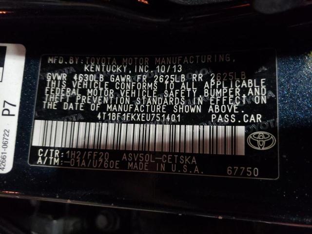 Photo 9 VIN: 4T1BF1FKXEU751401 - TOYOTA CAMRY L 