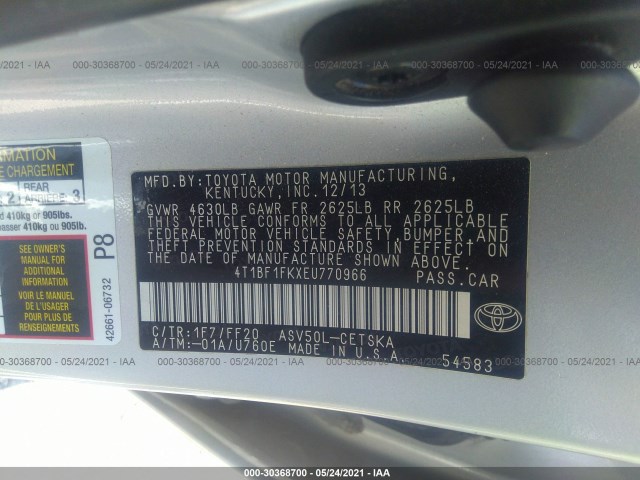 Photo 8 VIN: 4T1BF1FKXEU770966 - TOYOTA CAMRY 