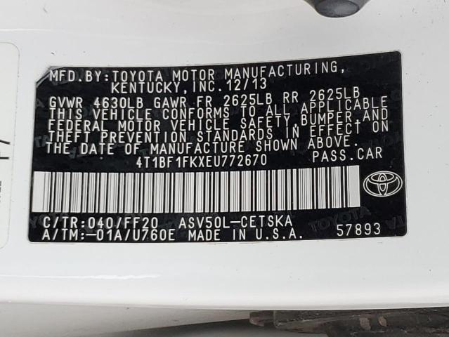 Photo 12 VIN: 4T1BF1FKXEU772670 - TOYOTA CAMRY 