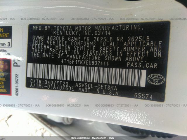 Photo 8 VIN: 4T1BF1FKXEU802444 - TOYOTA CAMRY 