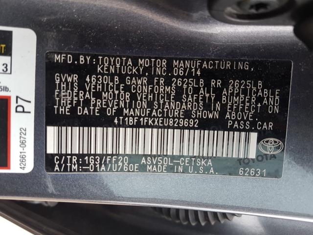 Photo 9 VIN: 4T1BF1FKXEU829692 - TOYOTA CAMRY 