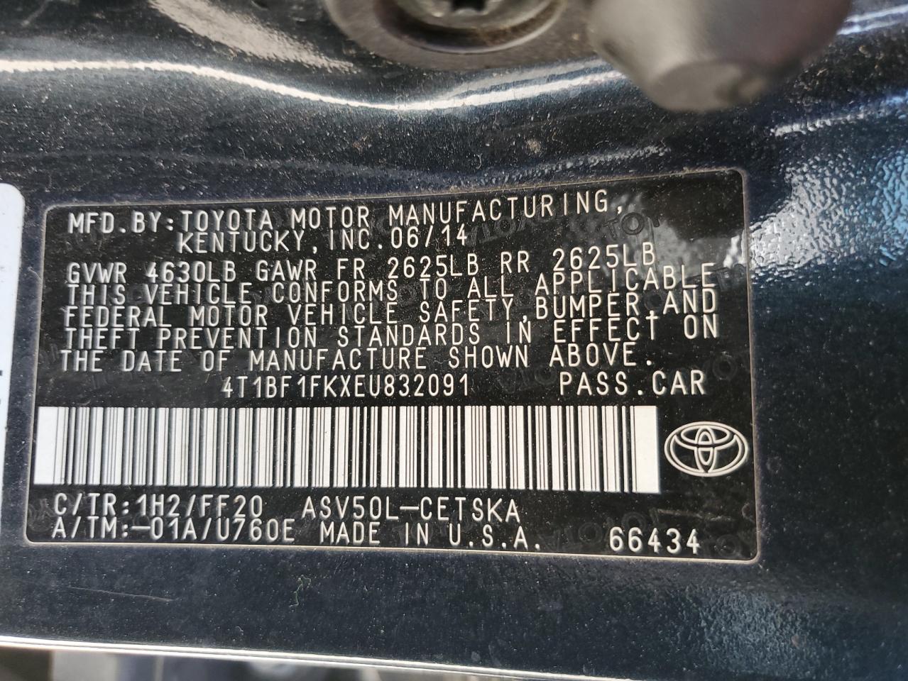 Photo 12 VIN: 4T1BF1FKXEU832091 - TOYOTA CAMRY 