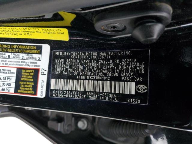 Photo 12 VIN: 4T1BF1FKXEU841812 - TOYOTA CAMRY L 