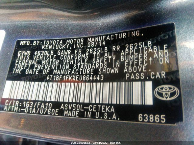 Photo 8 VIN: 4T1BF1FKXEU864443 - TOYOTA CAMRY 