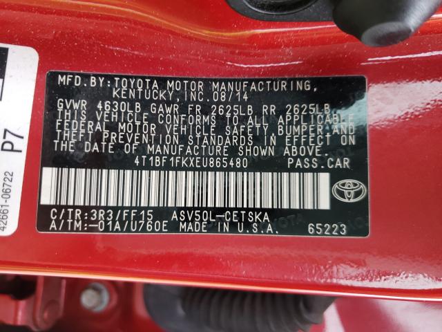 Photo 9 VIN: 4T1BF1FKXEU865480 - TOYOTA CAMRY L 