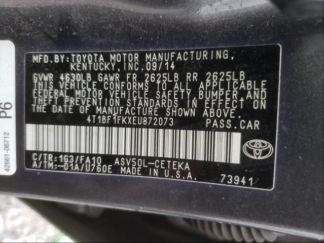 Photo 9 VIN: 4T1BF1FKXEU872073 - TOYOTA CAMRY L 