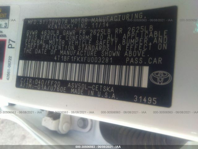 Photo 8 VIN: 4T1BF1FKXFU003281 - TOYOTA CAMRY 