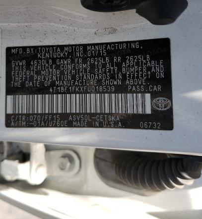 Photo 9 VIN: 4T1BF1FKXFU018539 - TOYOTA CAMRY LE 